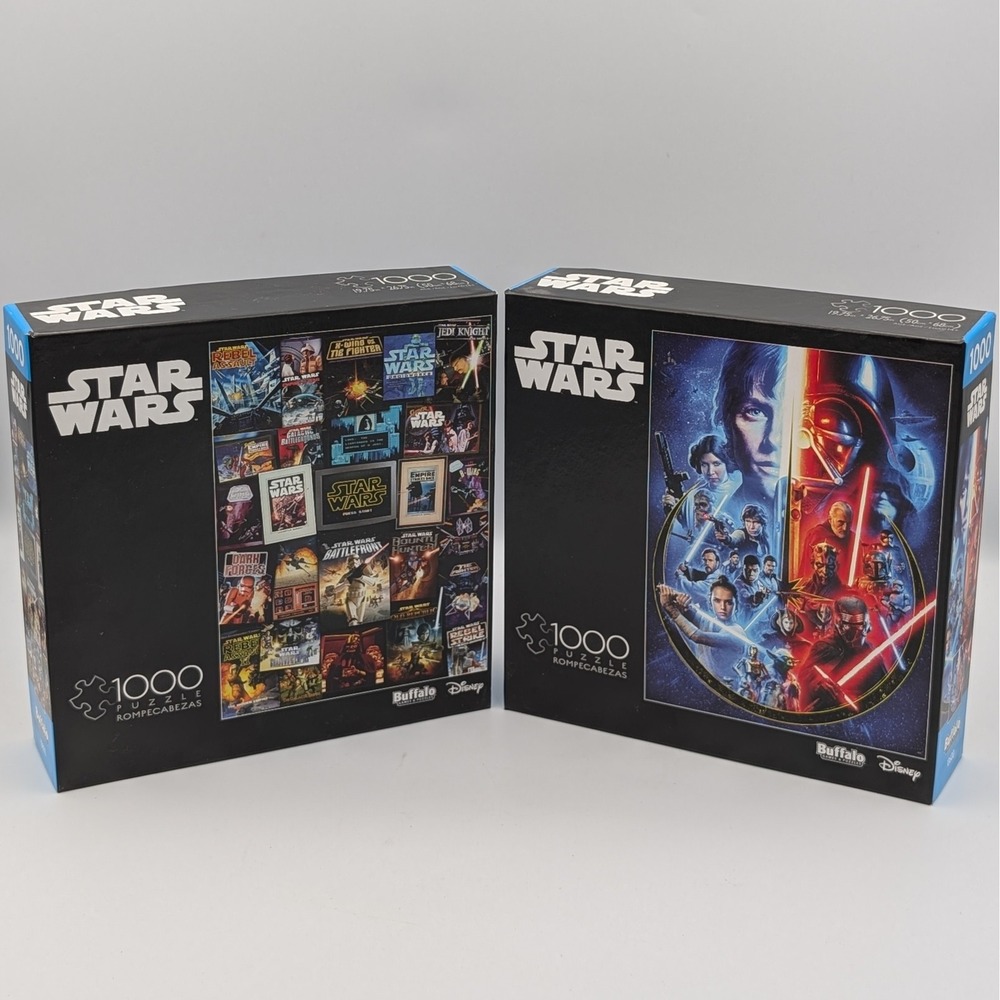 Star Wars 1000 Piece Jigsaw Puzzle Lot Skywalker Saga & Gamer Video Game Art